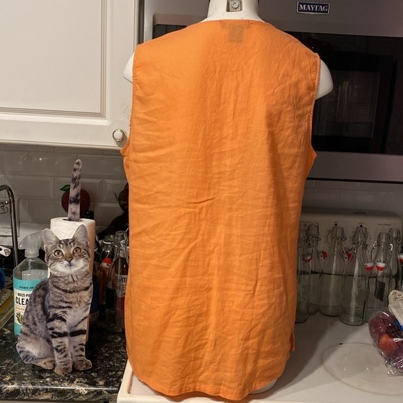 N womens Valerie Bertinelli solid orange sleeveless plus size top  1X - Picture 2 of 3